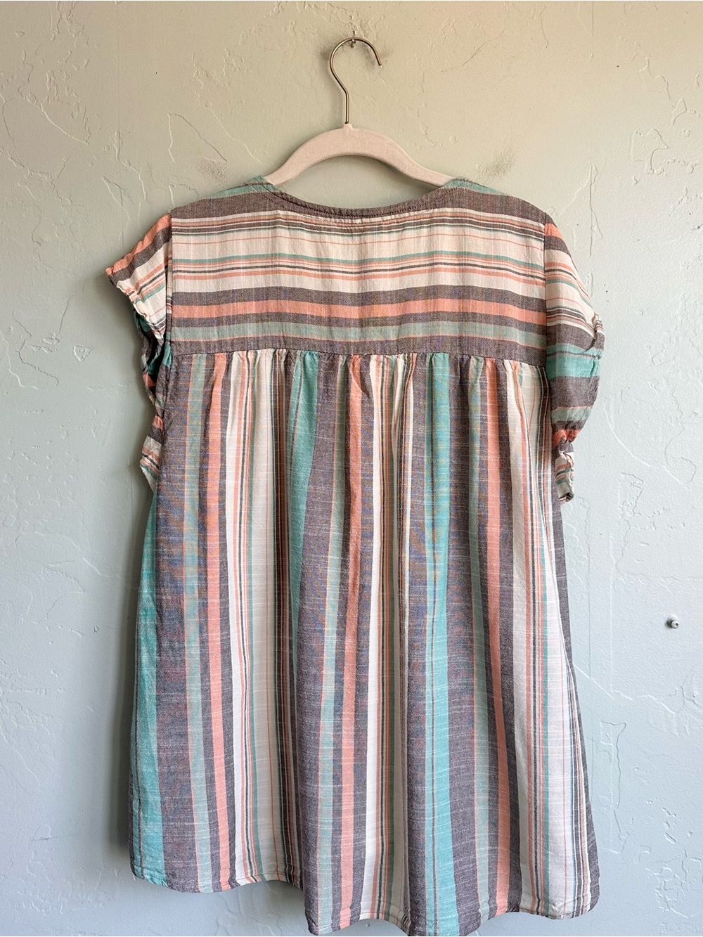 Knox Rose Striped Flutter Sleeve Top Women’s XS Summer Beach Boho Vacation - Picture 4 of 6
